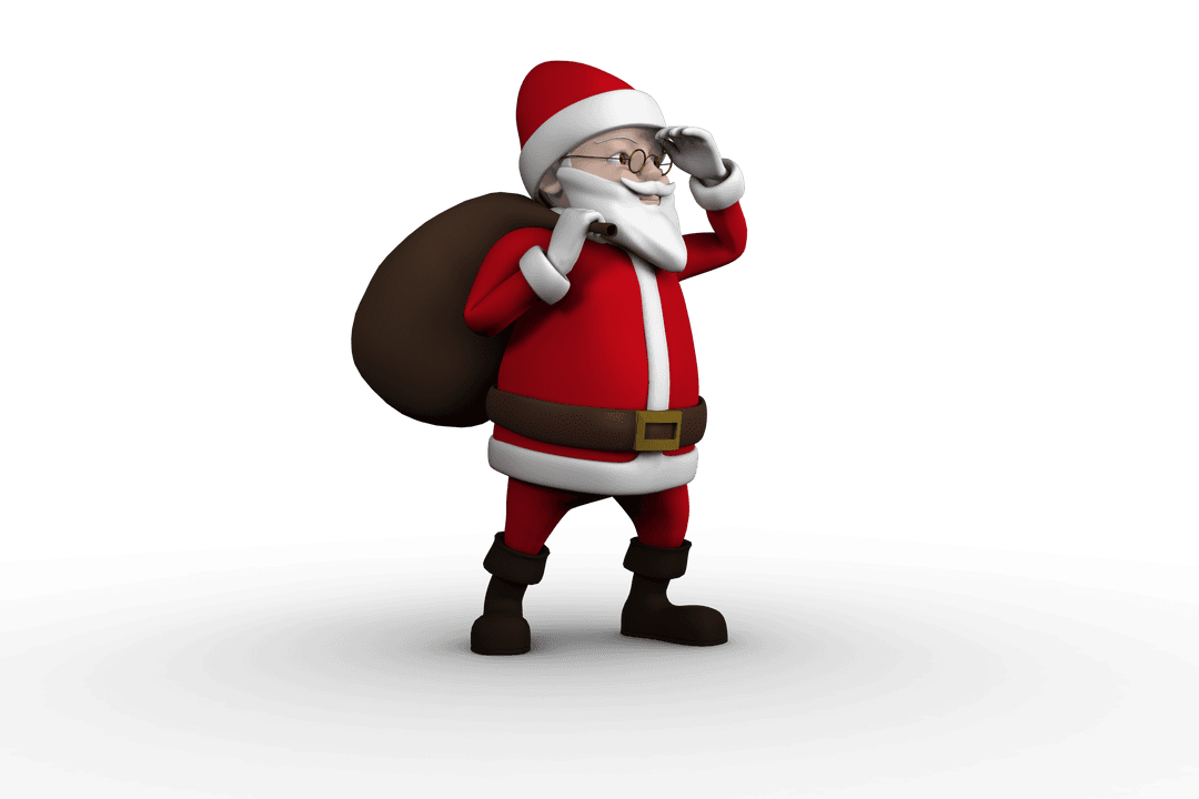 Jolly Santa Claus Illustration on Transparent Background