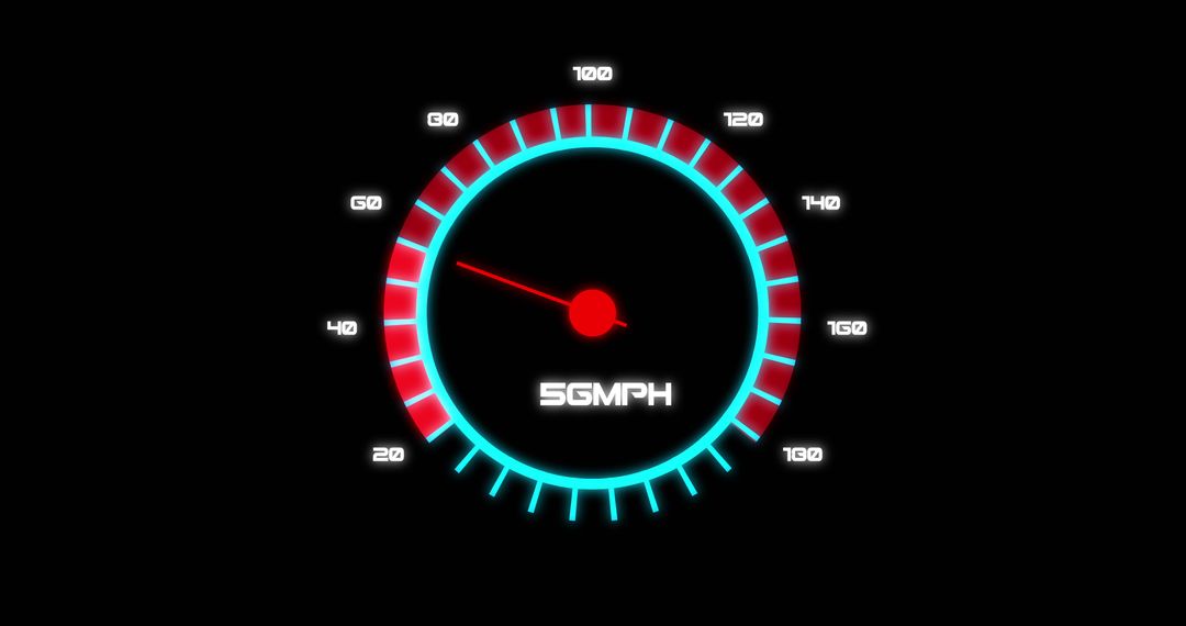 Digital Car Speedometer Displays 56 MPH on Black Background