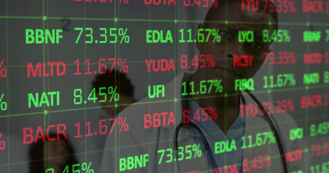 African American Doctor Analyzing Digital Data Streams