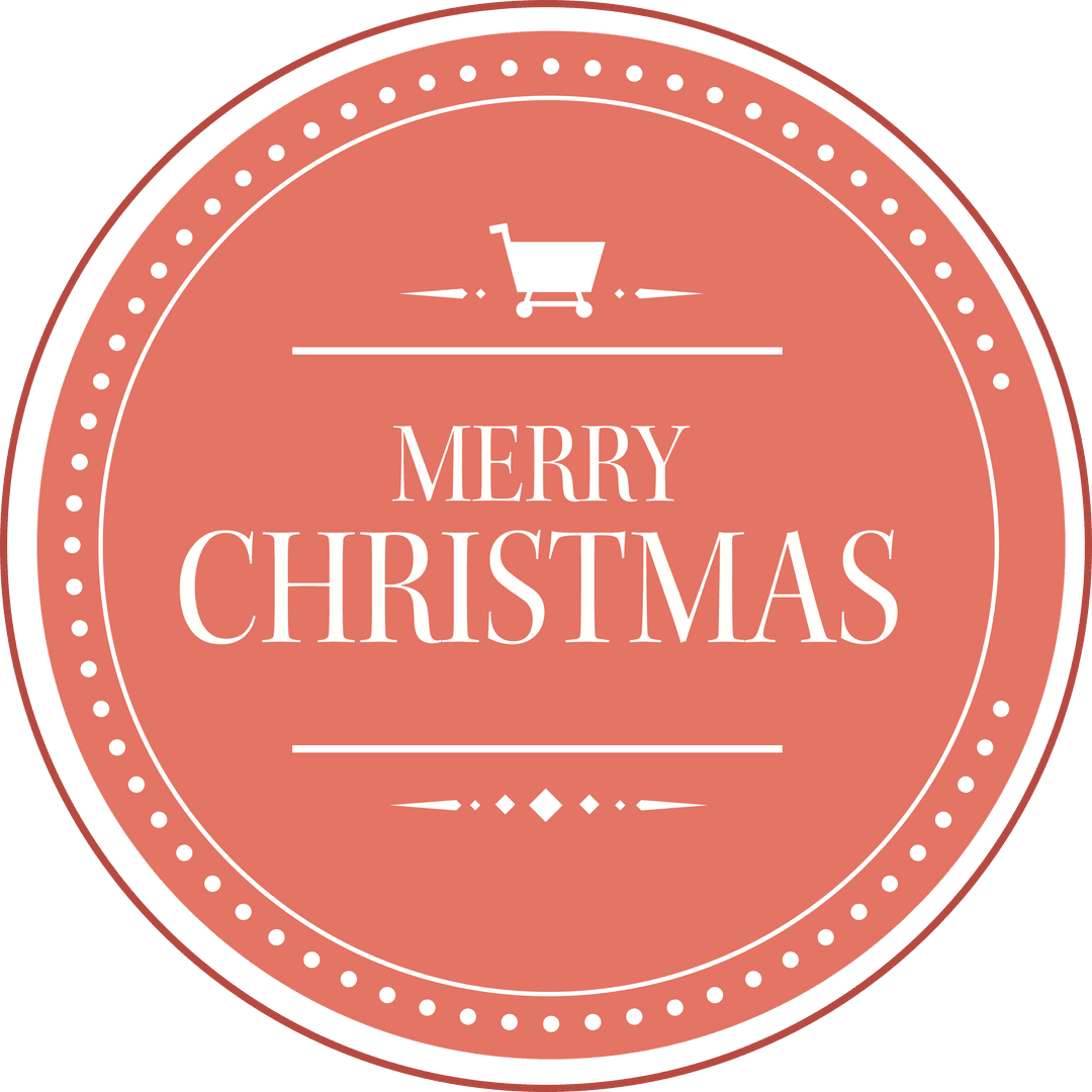 Transparent Merry Christmas Logo with Circular Design
