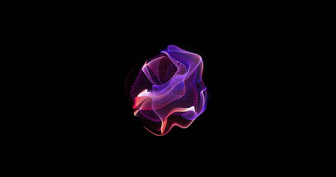 Abstract Neon Waveform Against Black Background