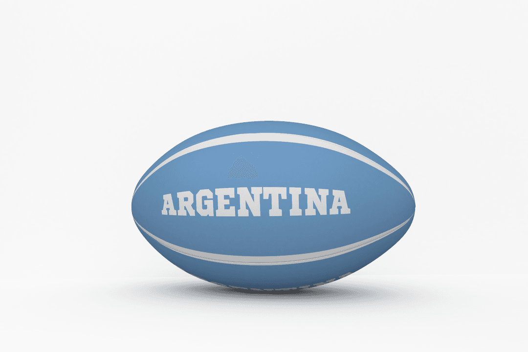 Rugby Ball with Argentina on Transparent Background for Sports Design