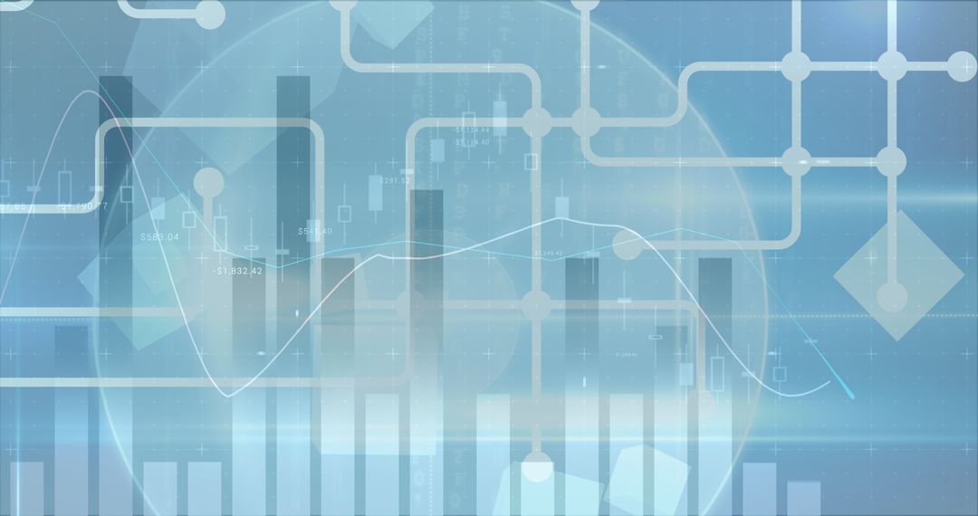 Futuristic Data Interface with Abstract Digital Graphs