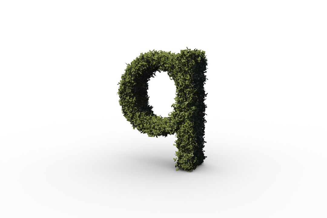 Transparent Greenery Style 3D Letter 'Q' Made of Leaves - Download Free Stock Images Pikwizard.com