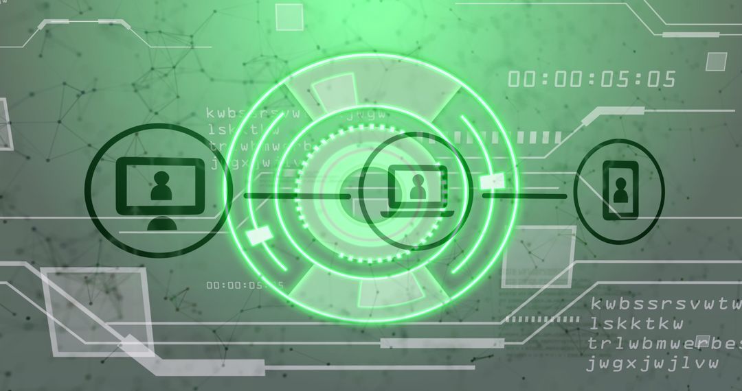 Futuristic Digital Network and Interface Technology Display