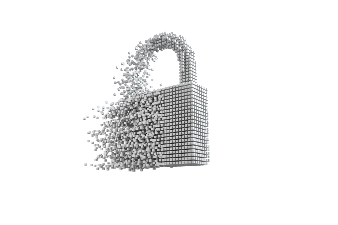 3D Pixelated Padlock Illustration on Transparent Background - Download Free Stock Images Pikwizard.com