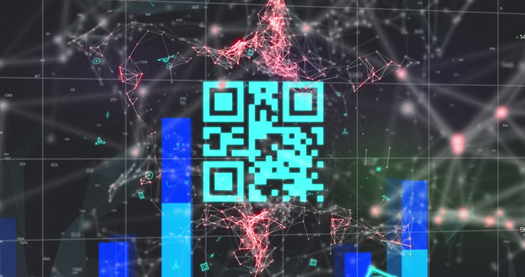 digital qr code integration with abstract network connections - Free Images, Stock Photos and Pictures on Pikwizard.com