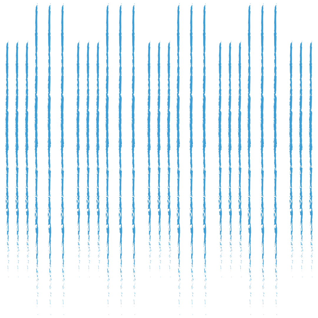 Blue Repeated Lines on Transparent Background Design