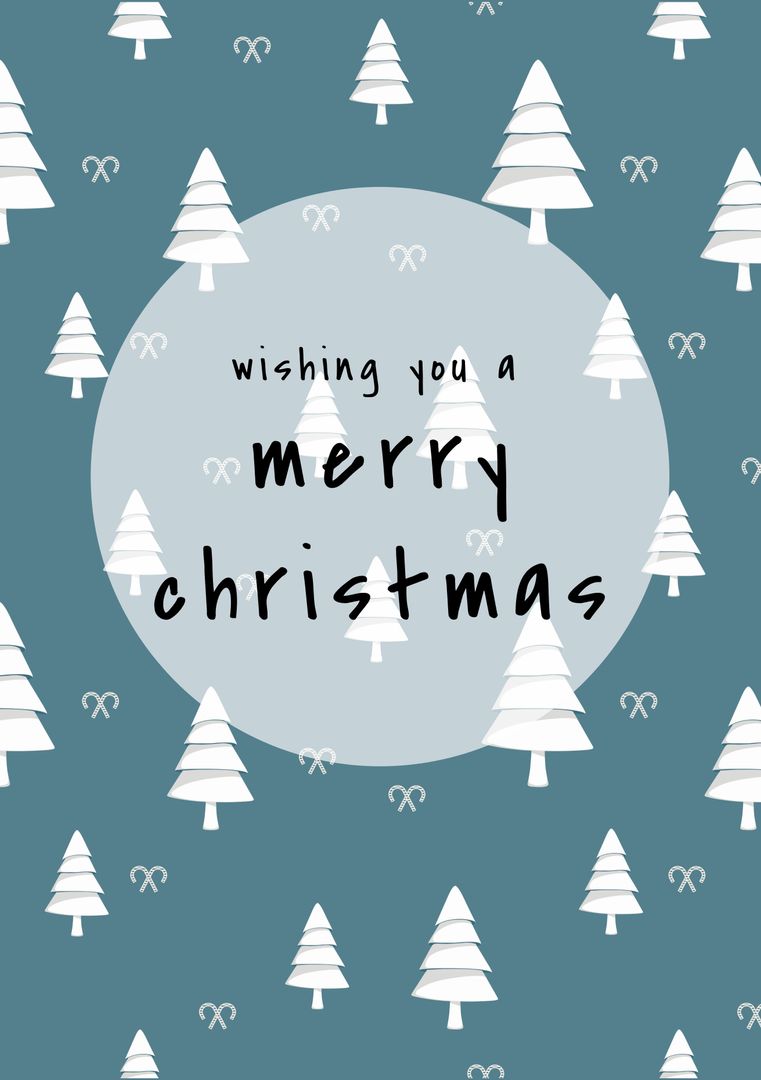 Festive Christmas Trees with Merry Christmas Greeting