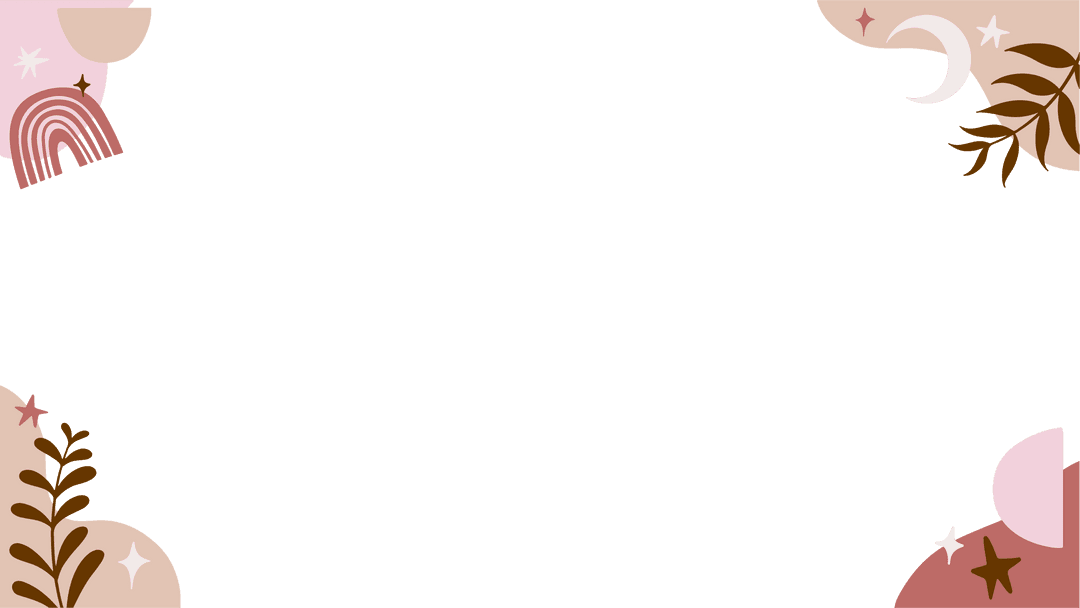 Transparent Pastel Botanical and Celestial Decorative Border