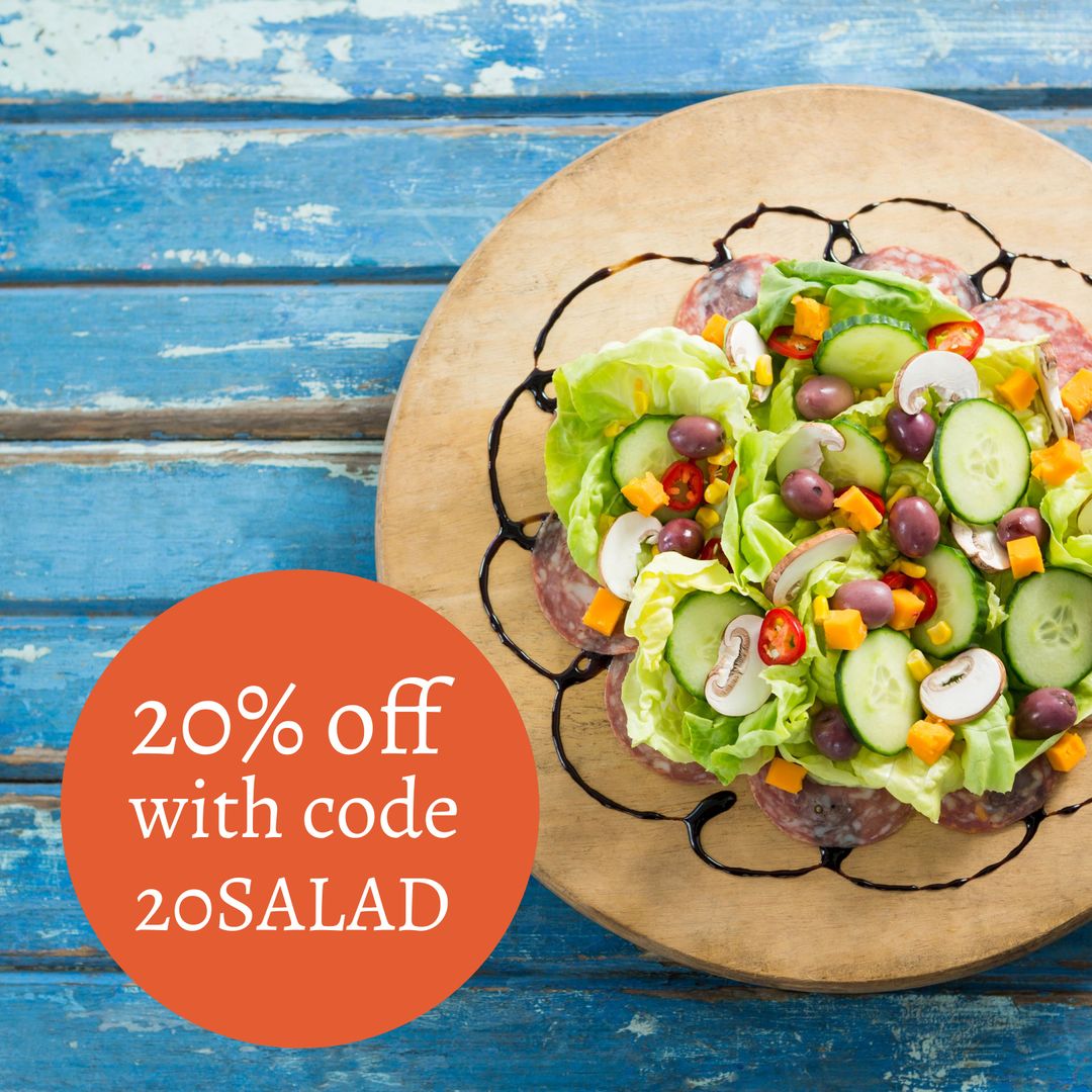 20% Off Promotion for Fresh Salad with Code 20SALAD - Download Free Stock Templates Pikwizard.com