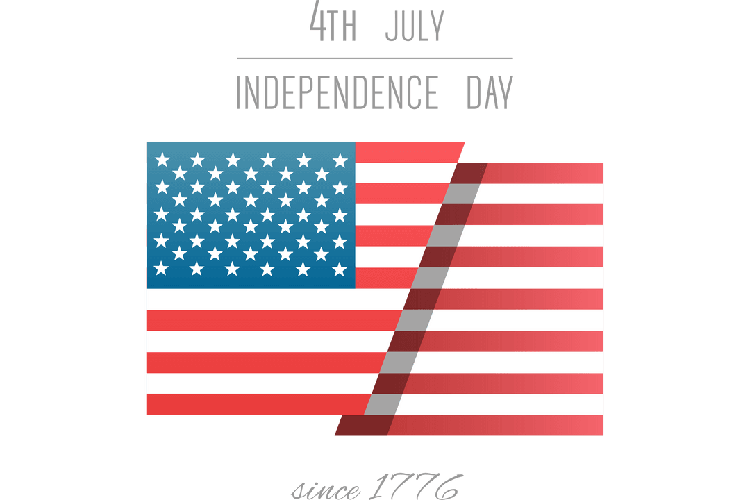 Transparent Illustration of Independence Day with Flag