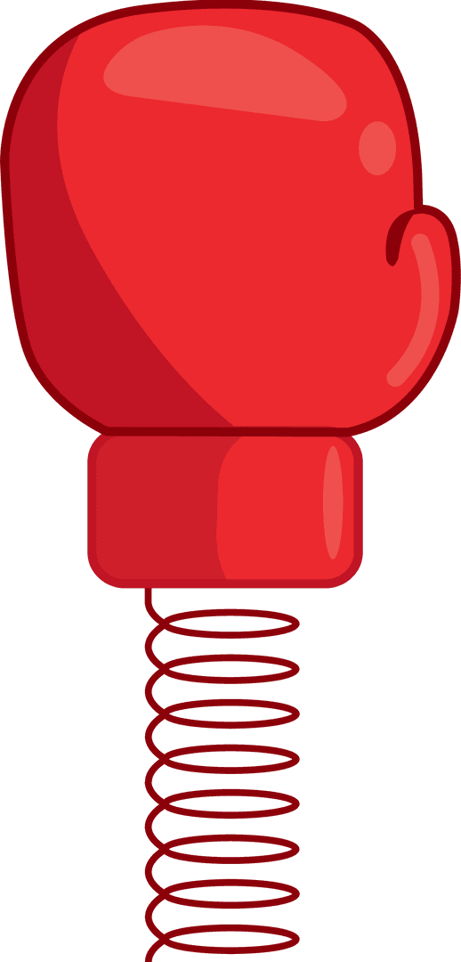 Transparent Cartoon Boxing Glove on Spring for Playful Pop Art