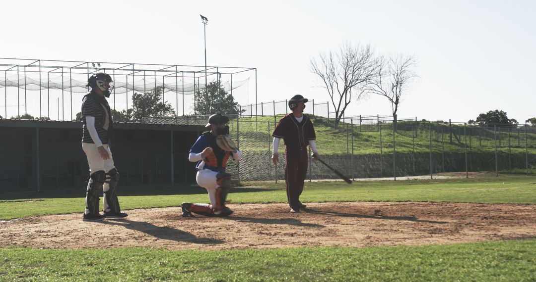 Diverse Baseball Players in Action at Home Plate