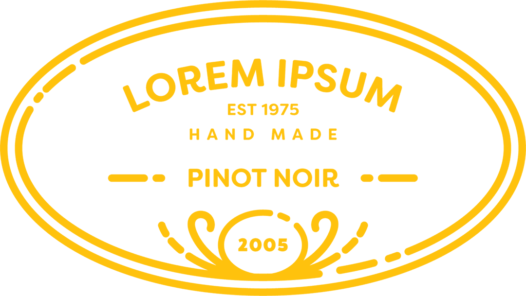 Yellow Winery Badge Design on Transparent Background for Creative Use