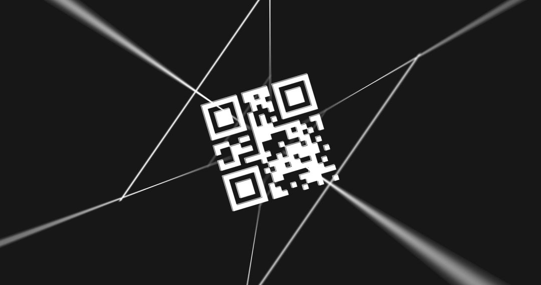 Flashing QR Code with Digital Network Background