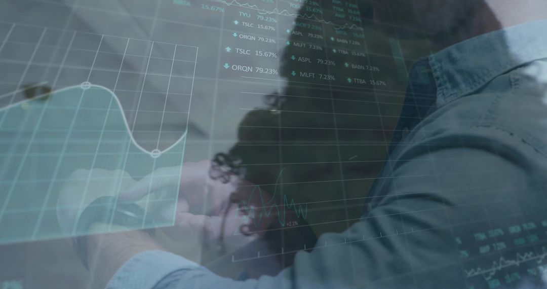 Businessperson Analyzing Digital Market Data in Office