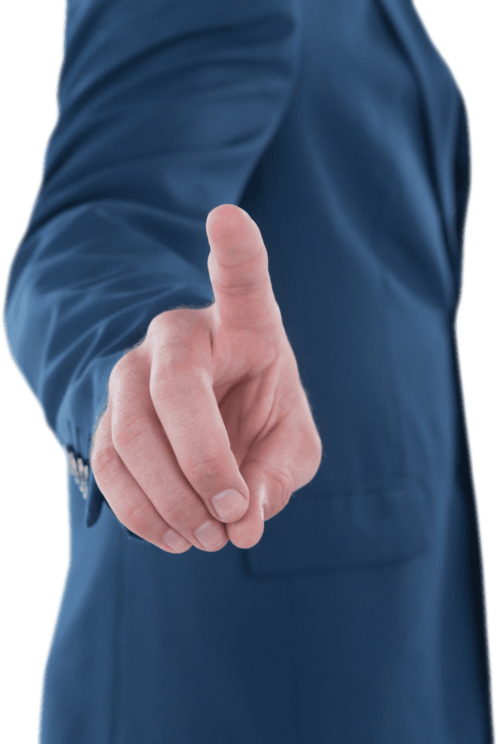 Businessman Using Transparent Touch Interface Gesture Concept