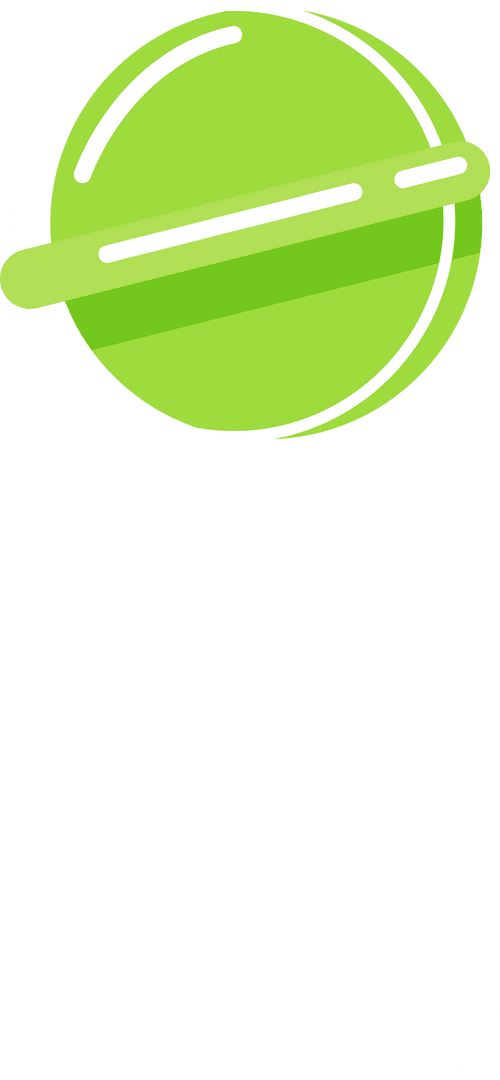 Green Lollipop Candy Illustration on Transparent Background