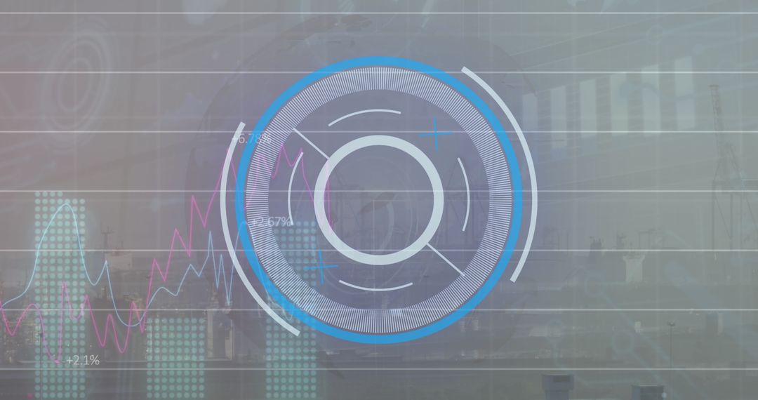 Digital Analysis with Futuristic Interface Overlay on Cityscape