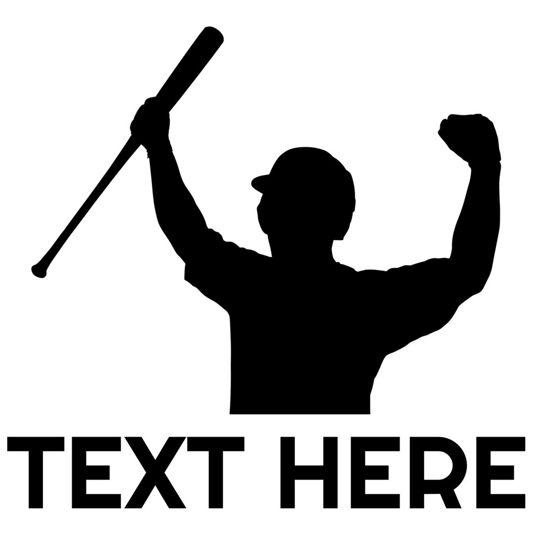 Silhouette of Victorious Baseball Player Raising Bat