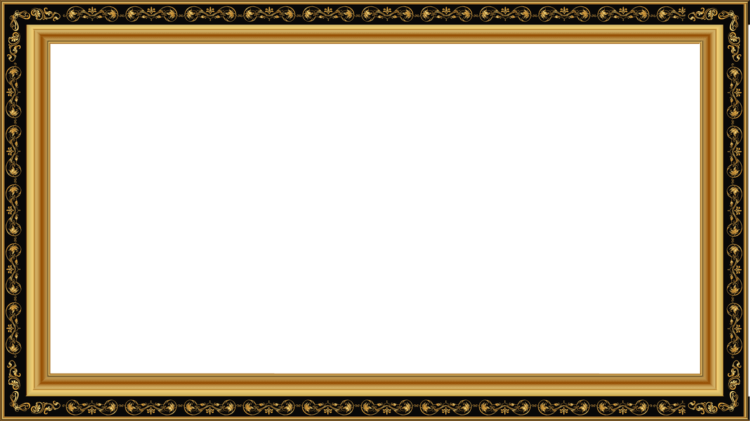 Elegant Ornate Gold Frame with Transparent Background for Sophisticated Decor