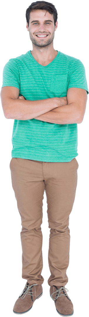 Full Length Portrait of Smiling Man with Transparent Background