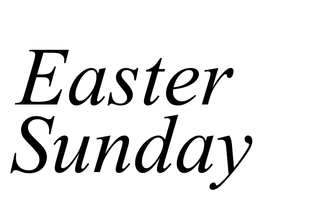 Easter Sunday Lettering on Transparent Background Illustration