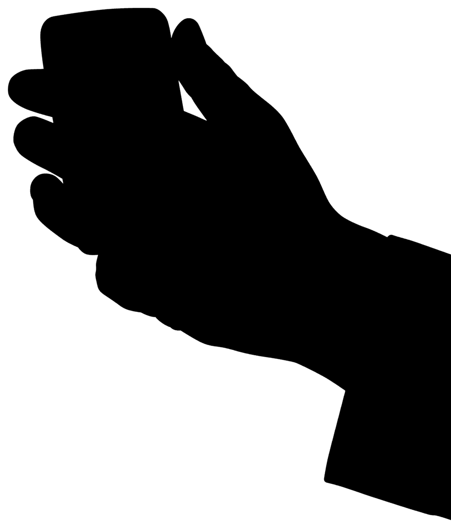 Transparent Silhouette of Smartphone Held by Hand