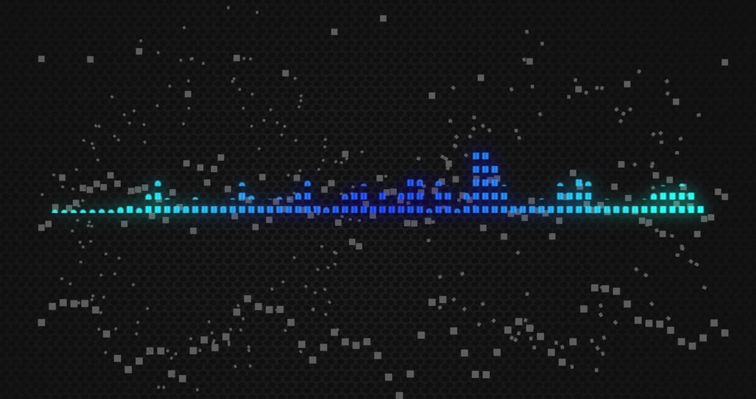 Dynamic Energy Particle Wave Concept on Metallic Gray Background