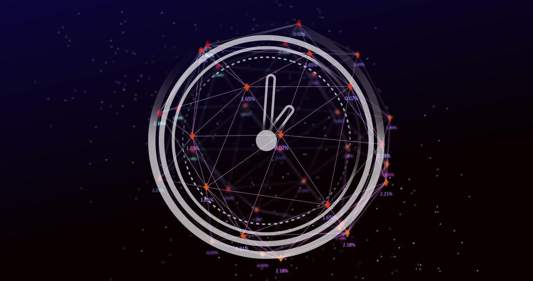 Digital Network Time Concept Against Dark Background