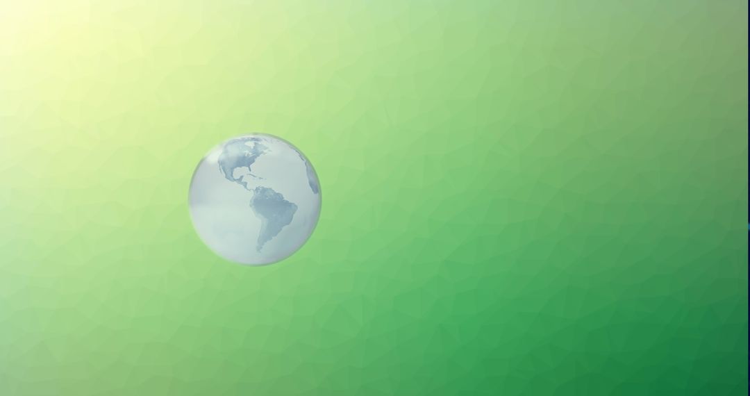 Earth Globe on Green Background Representing Eco-Tech Concept