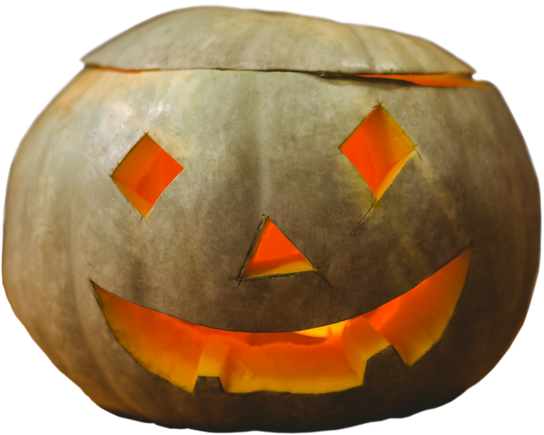 Transparent Background Jack-O-Lantern Pumpkin With Glowing Faces - Download Free Stock Images Pikwizard.com