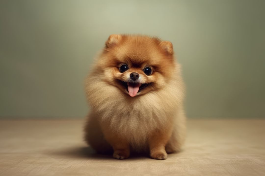 Adorable Pomeranian Puppy Sitting on Floor - Free Images, Stock Photos and Pictures on Pikwizard.com