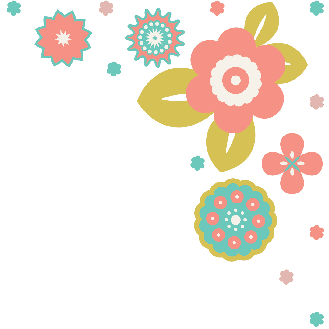 Floral Design with Copy Space on Transparent Background