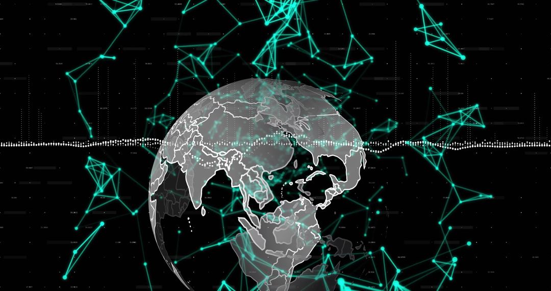 Abstract Globe Surrounded by Digital Network Connections