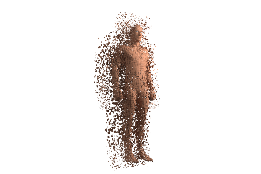 Transparent Pixelated 3D Human Model Abstract Brown - Download Free Stock Images Pikwizard.com