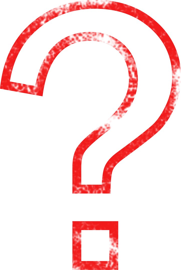 Red Transparent Question Mark Graphic on Clear Background
