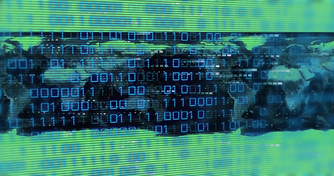 global data processing illustration with binary code overlay - Free Images, Stock Photos and Pictures on Pikwizard.com