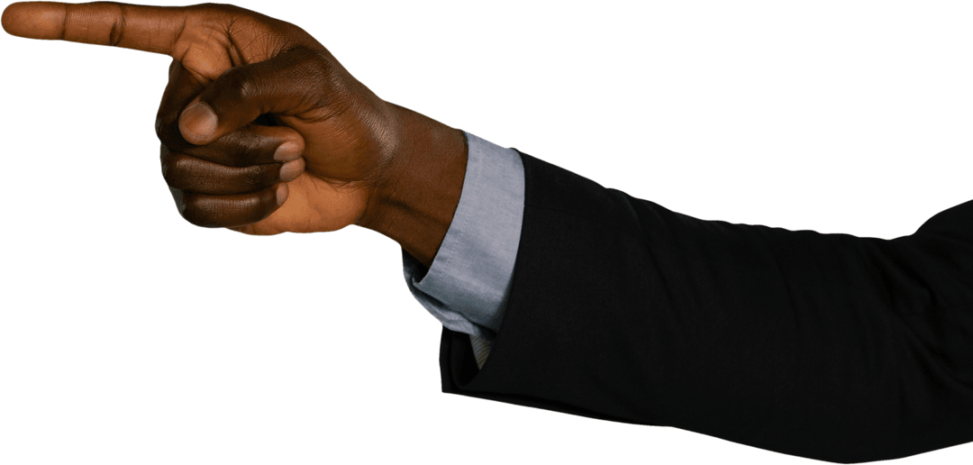 Transparent Hand Pointing Gesture in Business Suit