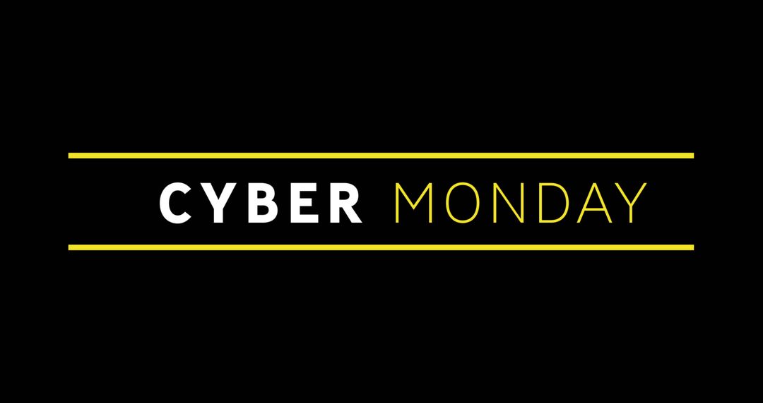 Minimalist Cyber Monday Black Background Banner