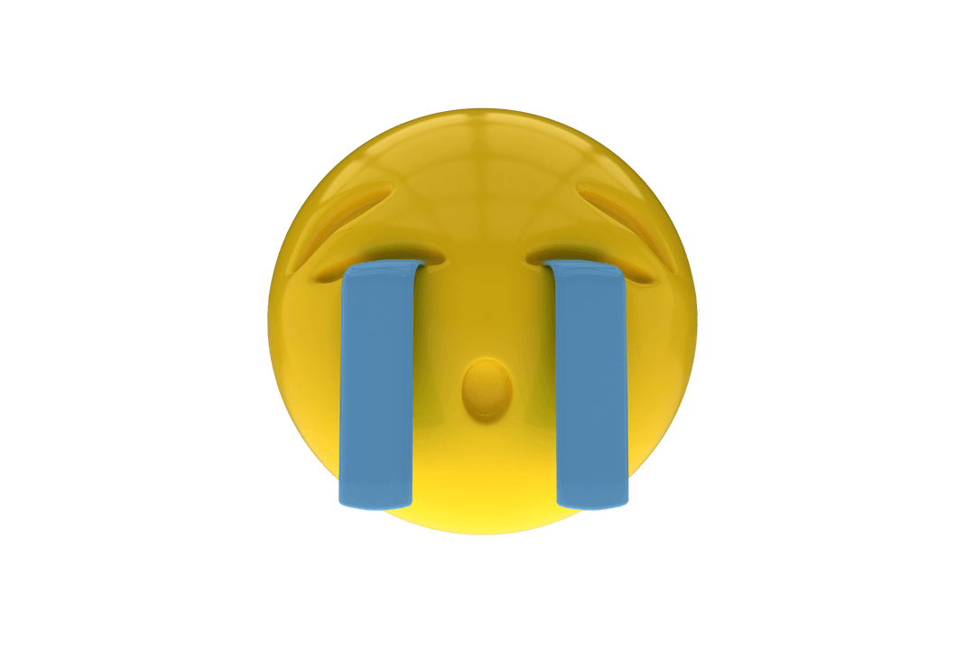 Transparent Three Dimensional Crying Smiley Face in Perspective