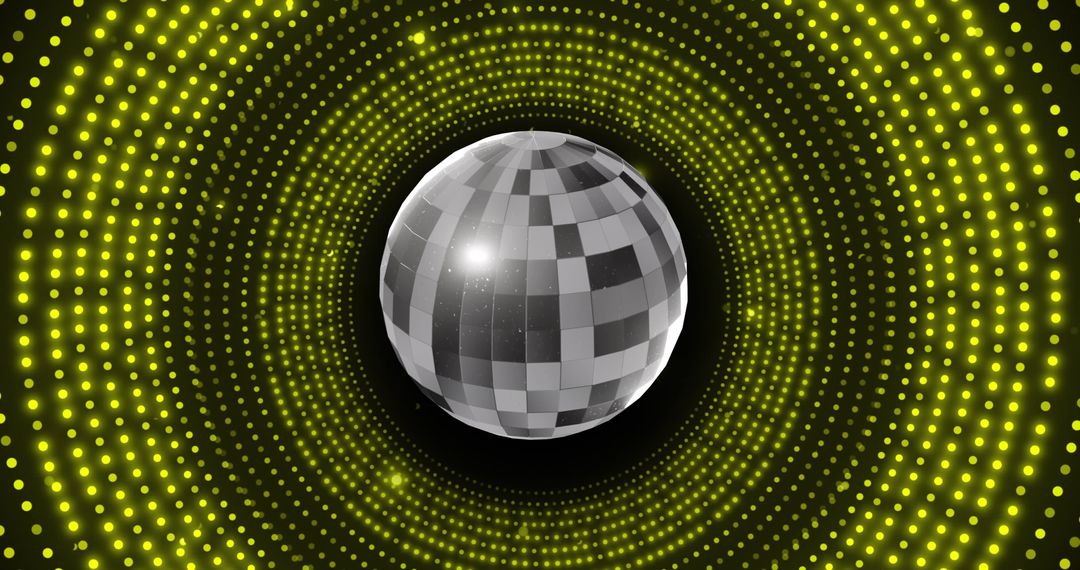 Retro Disco Ball with Vibrant Yellow Light Patterns - Free Images, Stock Photos and Pictures on Pikwizard.com