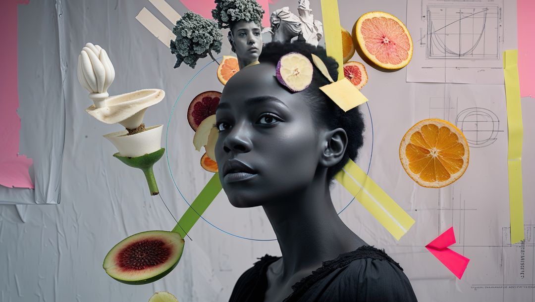 Surreal Contrast of Human and Artistic Elements within Modernity