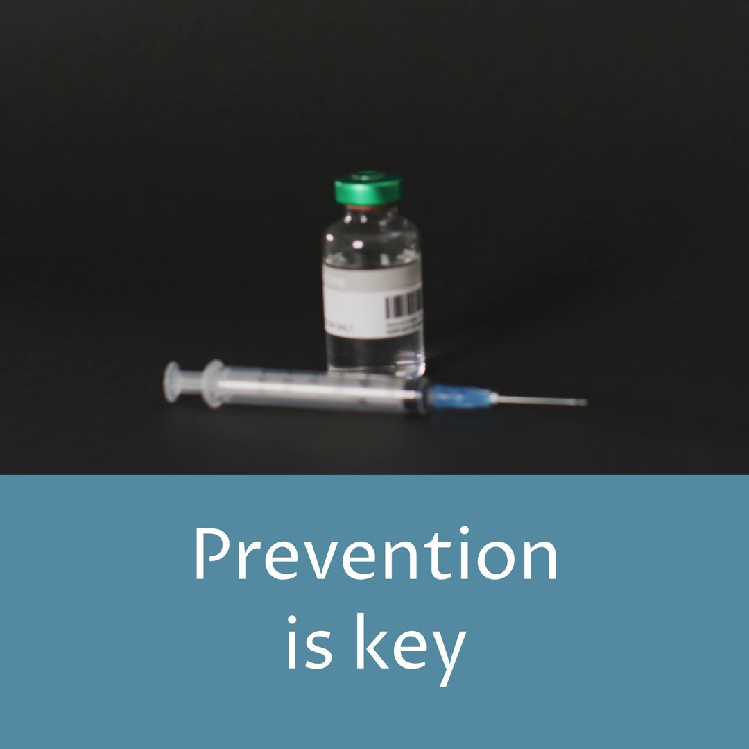 Syringe and Vaccine Promotion Concept on Black Background