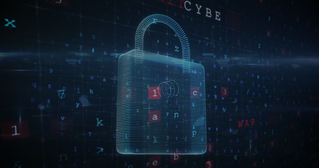 Futuristic Digital Padlock Representing Online Security