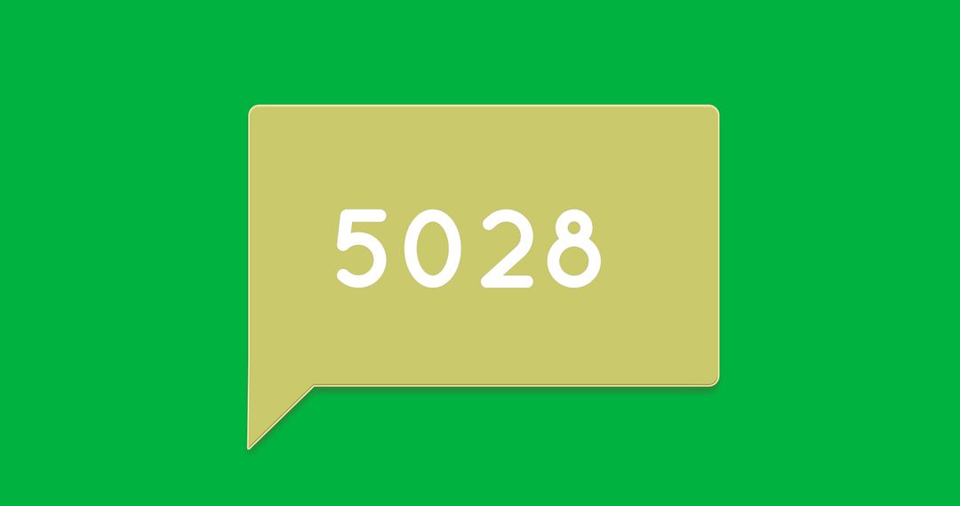Growing Number in Message Bubble on Green Background