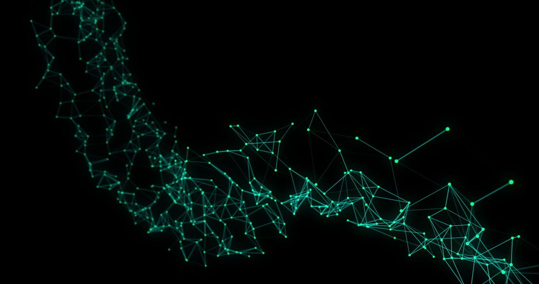 Abstract Blue 3D Shapes on Black Background