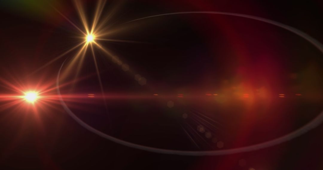 Abstract Lens Flare Lights Against Dark Backdrop