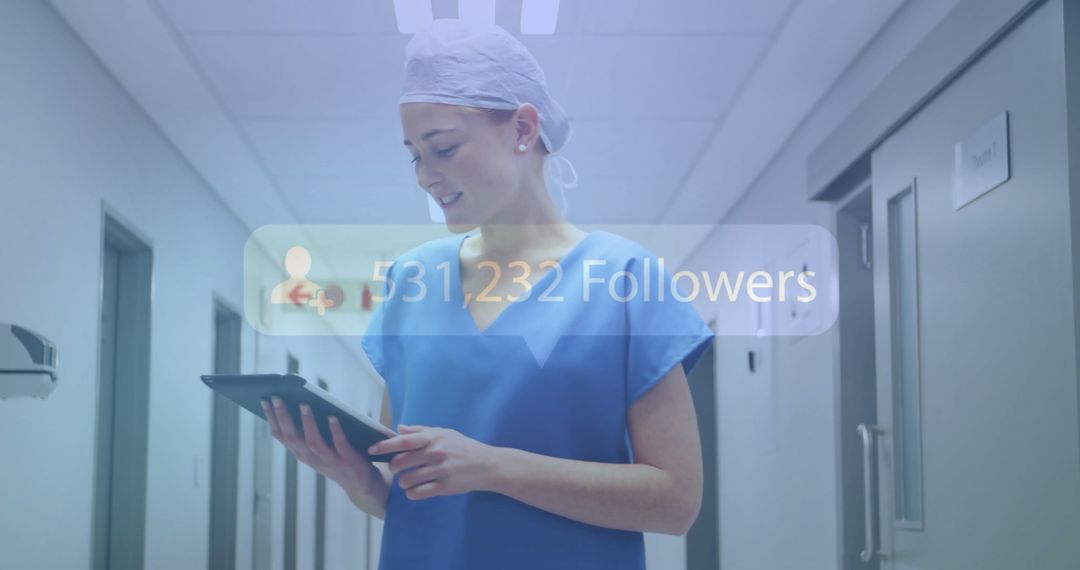 Healthcare Professional Engaged with Social Media Technology